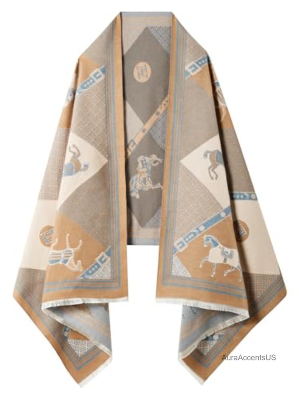 Oversized Reversible Boho Pashmina Shawl Wrap Scarf Acrylic